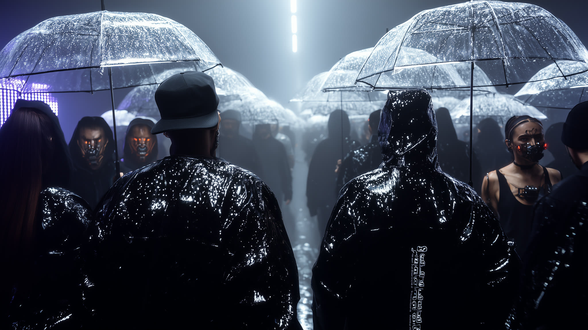 Crowds under transparent umbrellas — a network, not a society