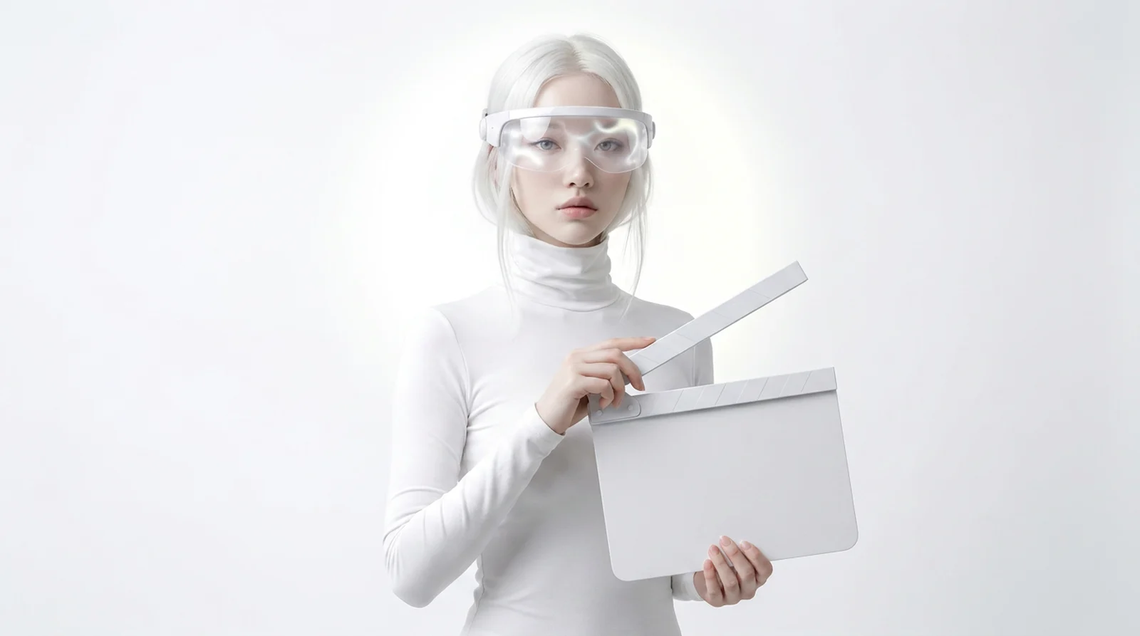 The Flavatars mascot with a white clapperboard in a directorial pose — when to hire an AI studio instead of a tool