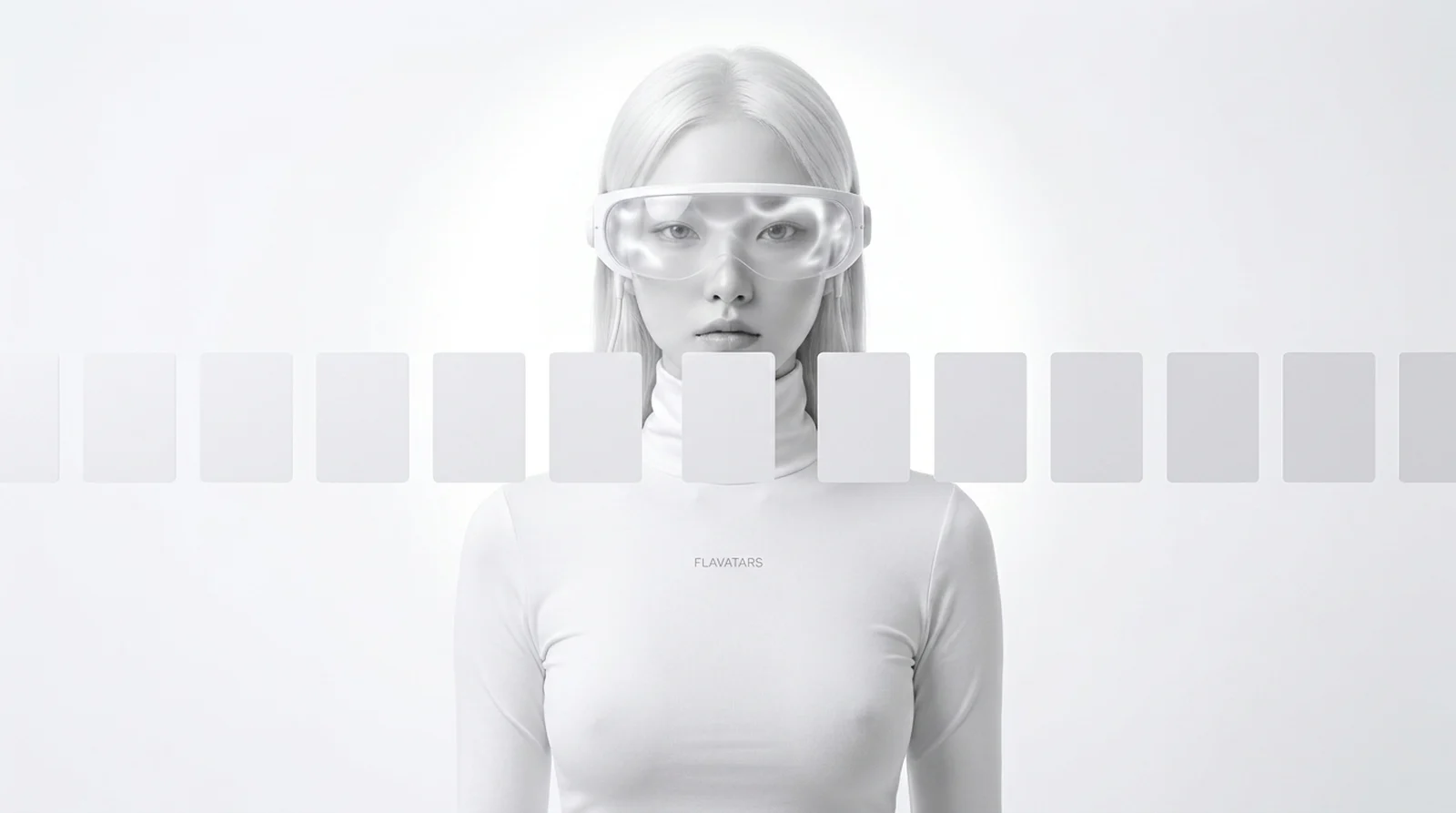 The Flavatars mascot before a row of identical blank white cards — why most AI video looks the same
