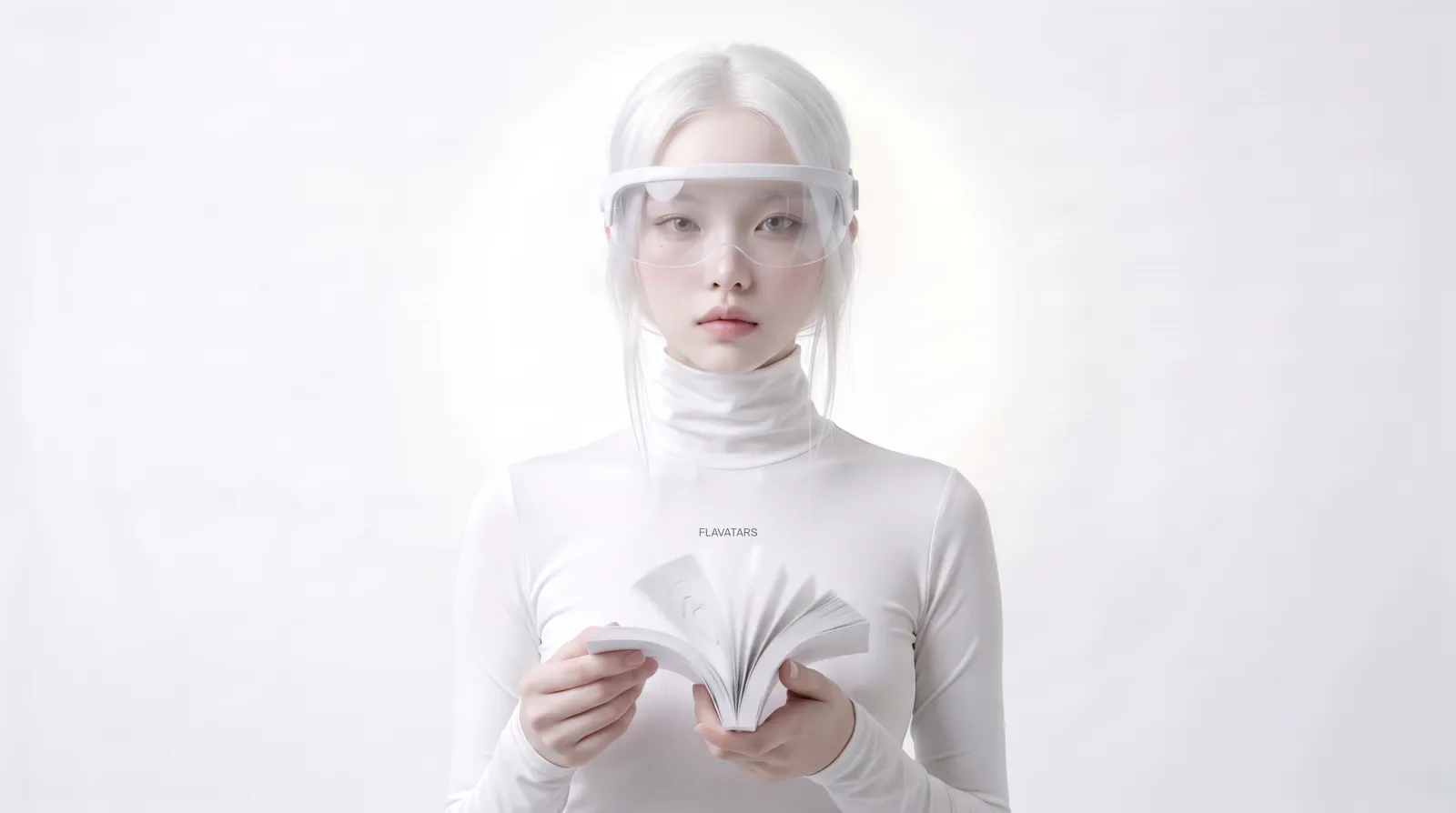 The Flavatars mascot holding an open white flip book, the oldest way to make drawings move