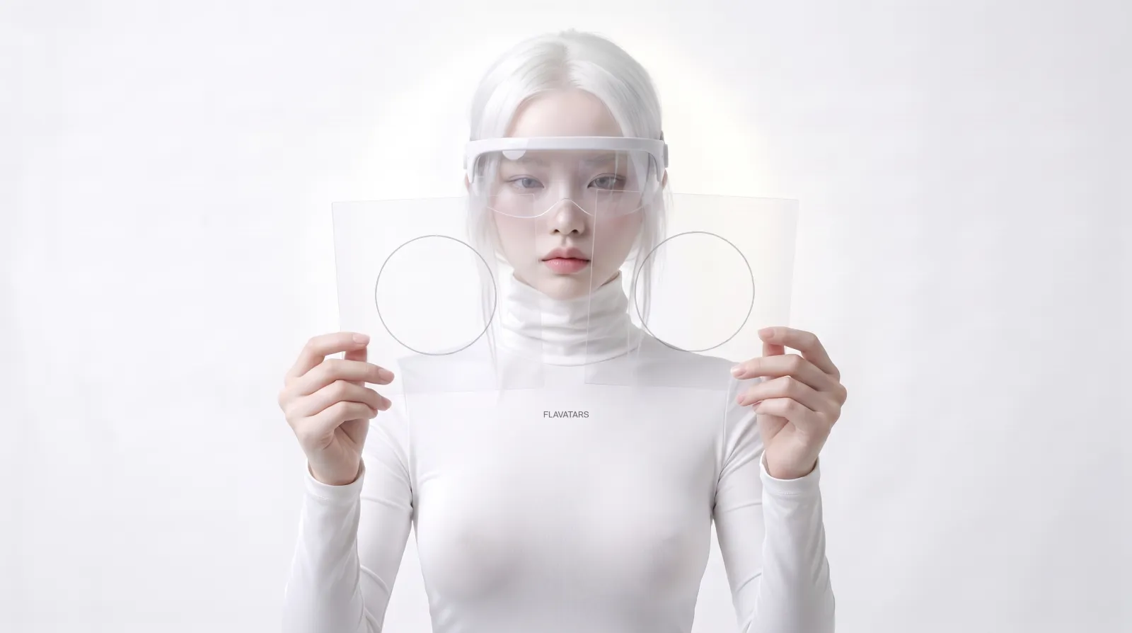 The Flavatars mascot holding two clear acetate sheets with a pencil circle on each, checking that the last drawing lines up with the first