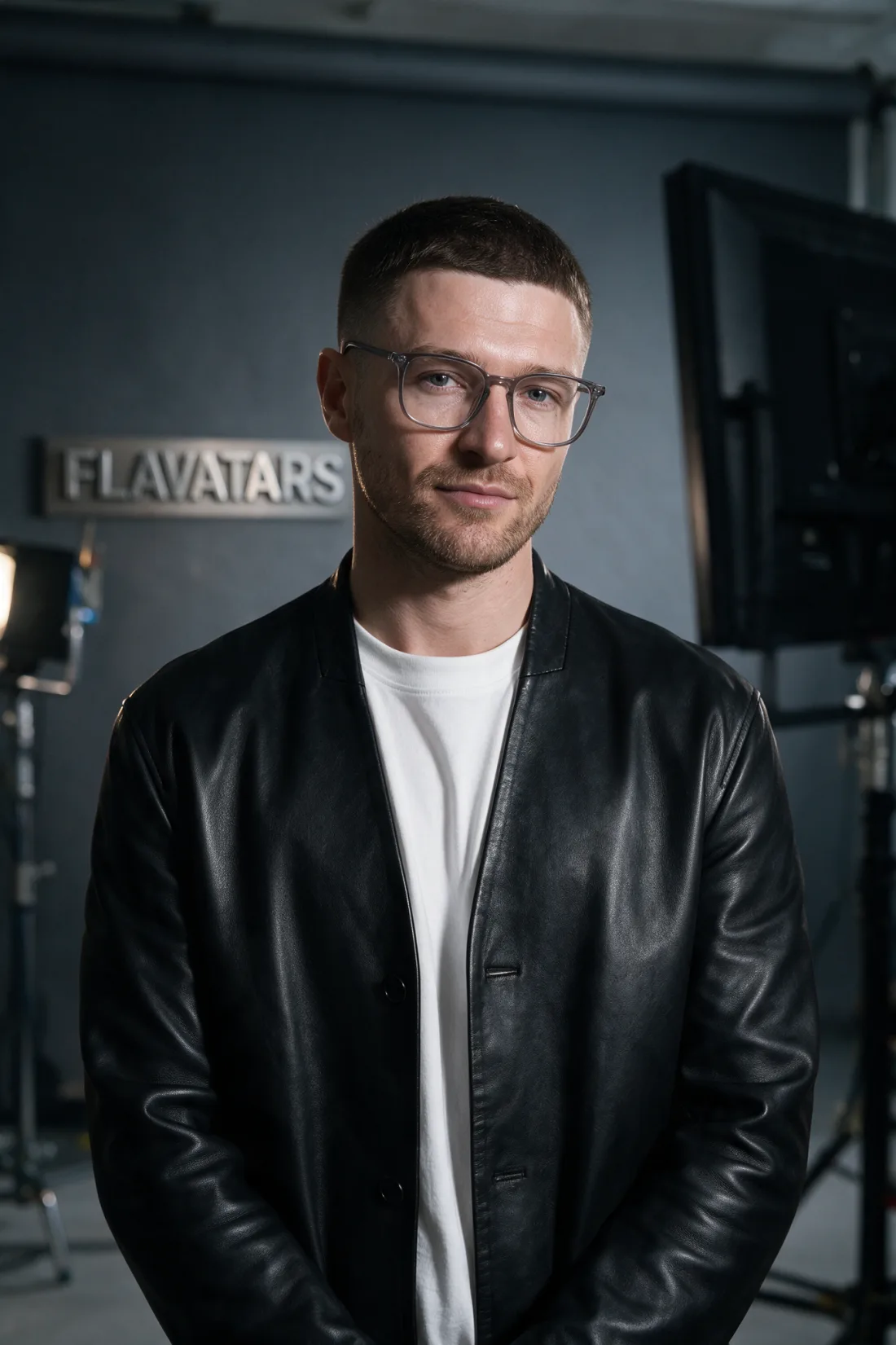 Portrait of Oleg Pylypenko, director and founder of Flavatars, in the studio