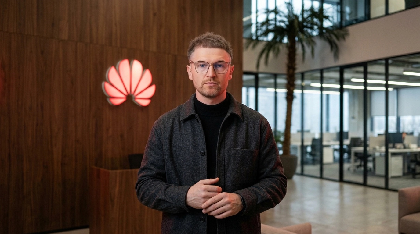 Oleg Pylypenko at the Huawei office