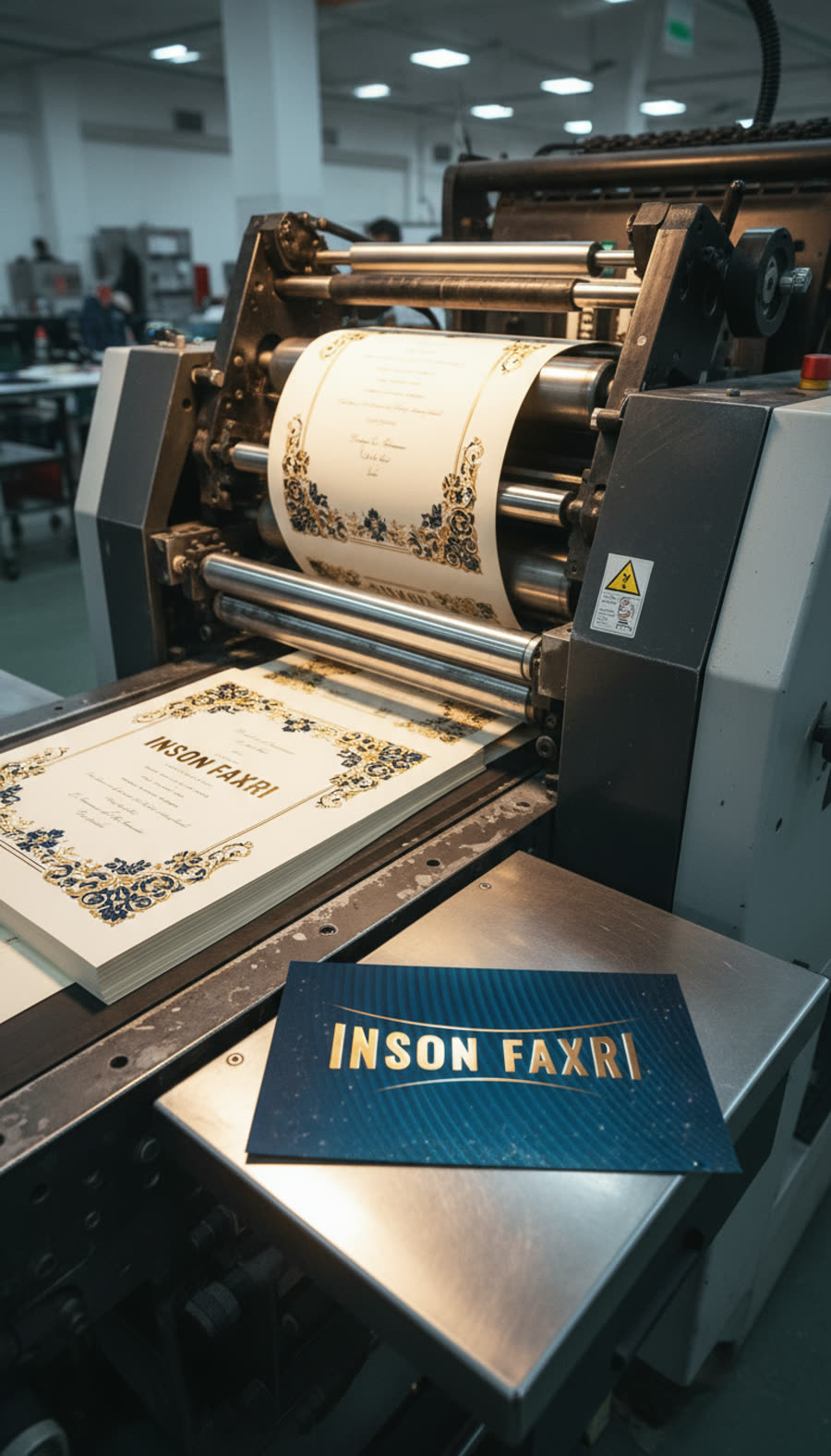 The invitation on the press.
