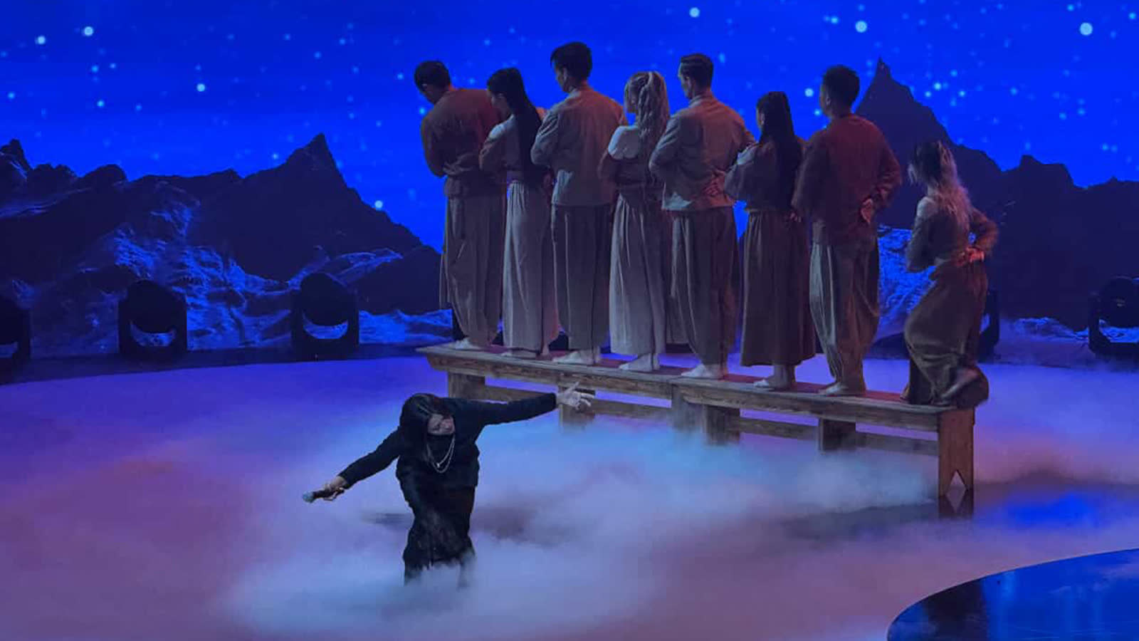 A performance, held inside the graphics.
