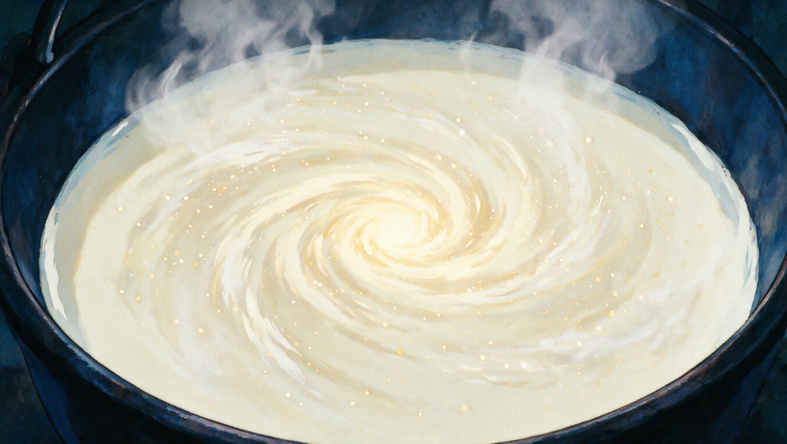 The milk spirals into the Milky Way. Qus Joly is the festival's name for it.