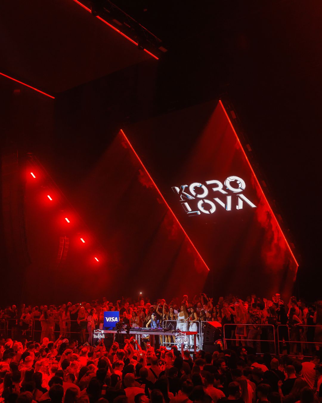 KOROLOVA logo on the LED screens above the crowd at Arena Chișinău